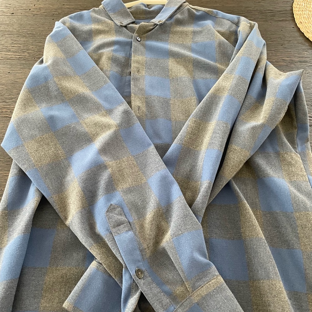 Mizzen+Main Blue and Gray Check Shirt